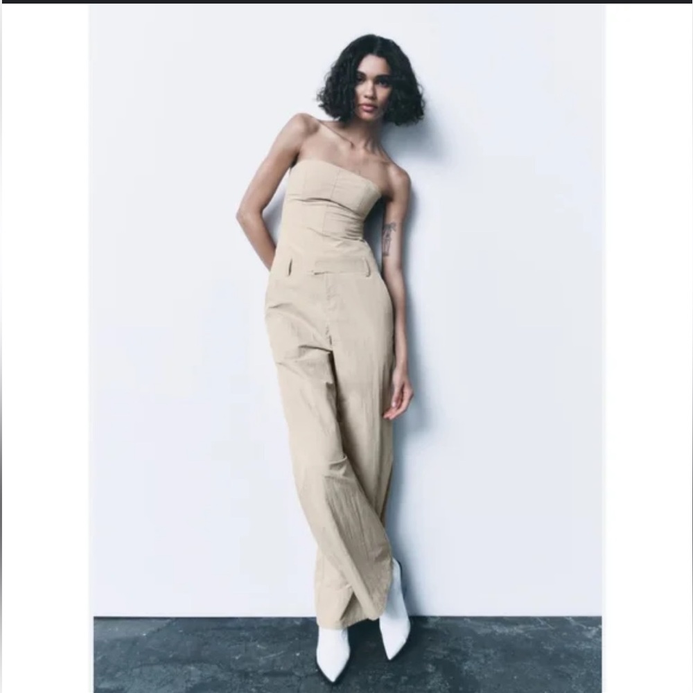 NWOT Zara Long Cargo Jumpsuit